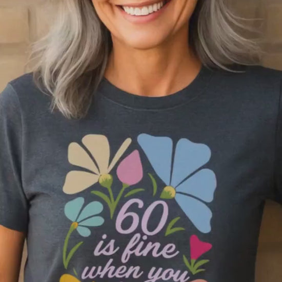 60th Birthday for her, 60 is fine, when you look 29, birthday gift for mom grandma aun, sister bestie, funny milestone celebration, sixty