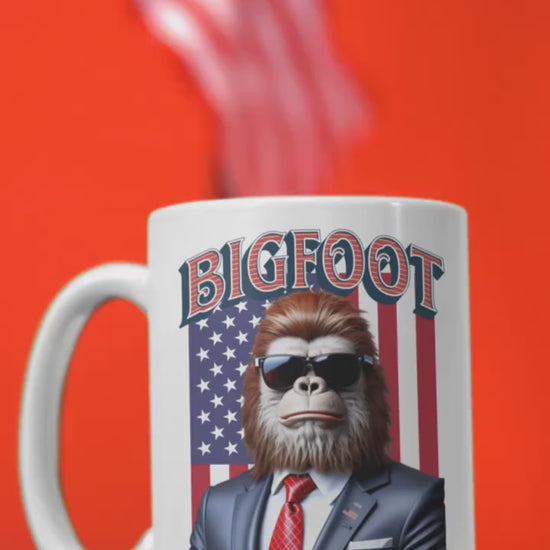 Bigfoot for President mug, Funny Sasquatch Mug, forest, adventure, camping
