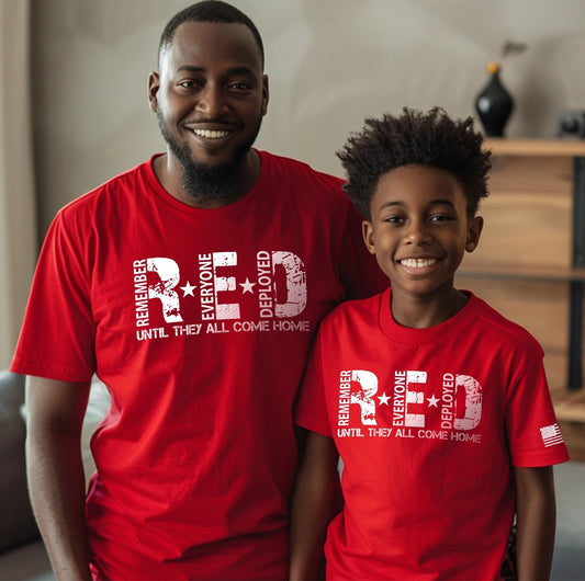 Red Friday Military Shirt, Remember Everyone Deployed T - shirt, wear red on Friday, distressed american flag, military family, mom, dad, son - SBS T Shop