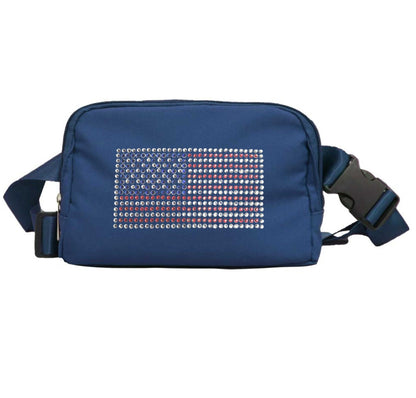 Rhinestone American Flag Crossbody Bag - SBS T Shop