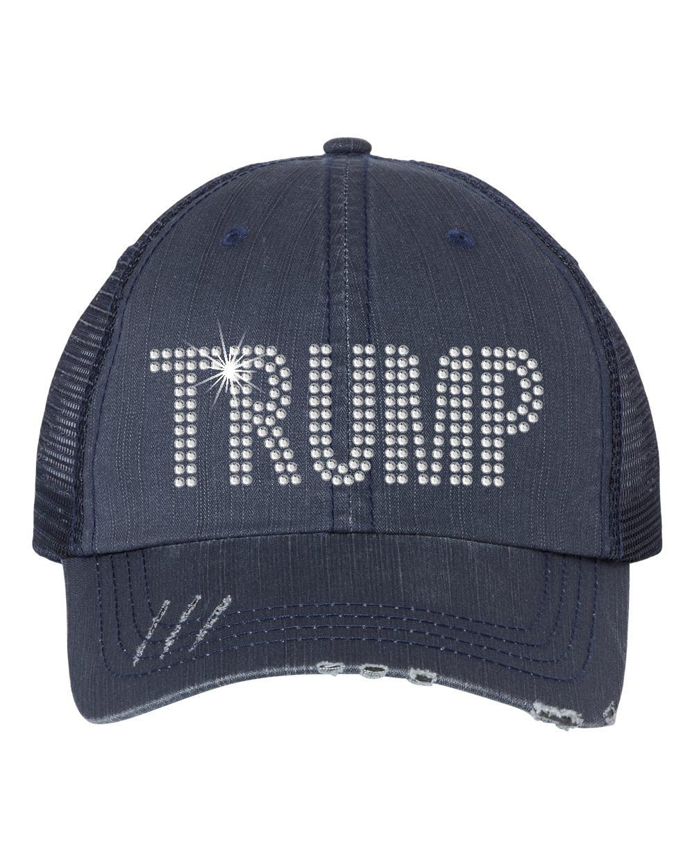 Trump Rhinestone Hat, Trump 2024 Trucker Cap, Bling hat, baseball cap, patriot, republican, maga, conservative, patriotism - SBS T Shop