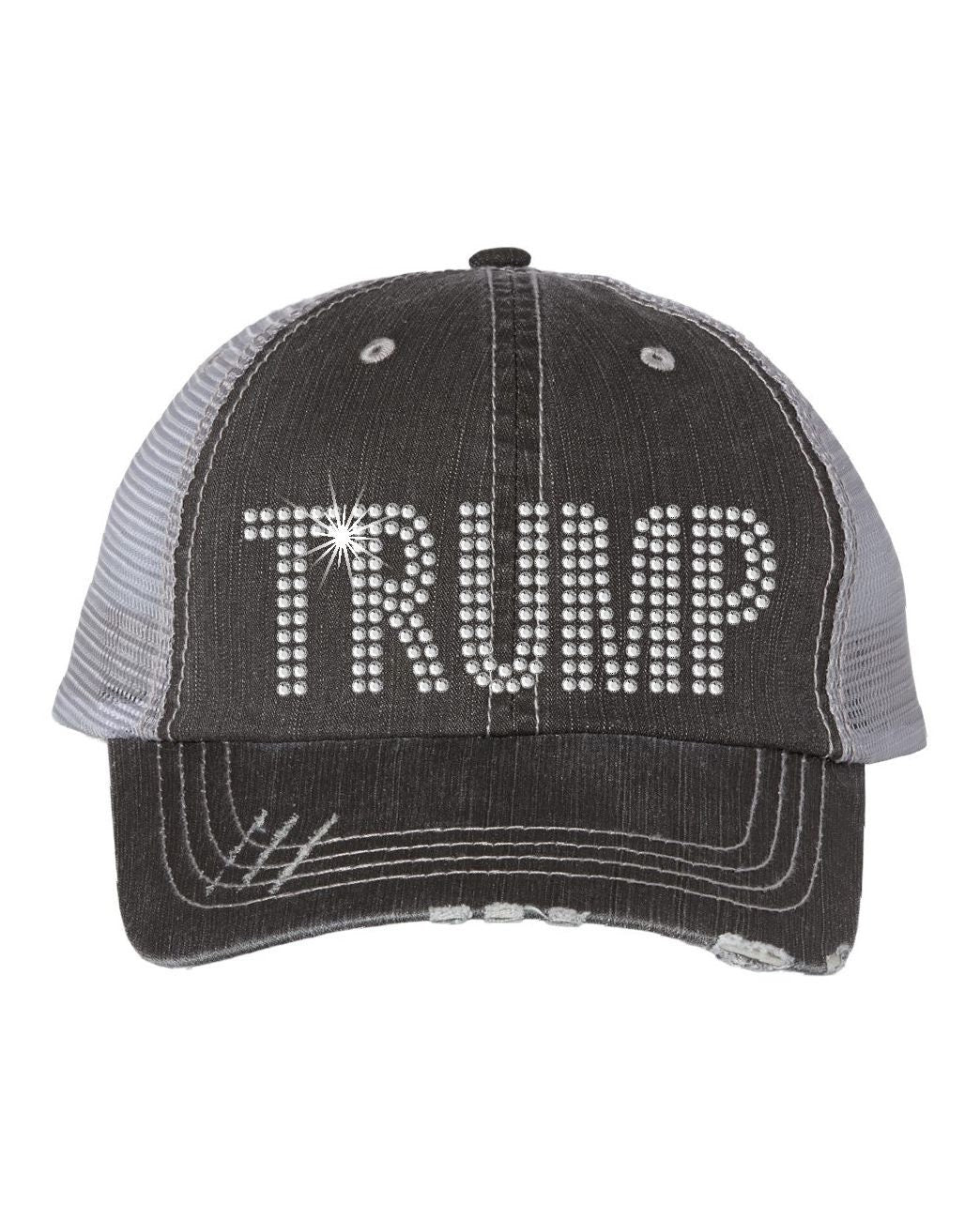 Trump Rhinestone Hat, Trump 2024 Trucker Cap, Bling hat, baseball cap, patriot, republican, maga, conservative, patriotism - SBS T Shop