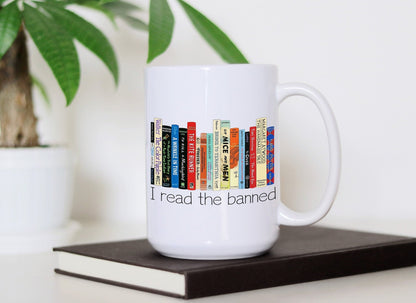 Banned Books mug, reading coffee cup, Librarian tea, book club, I read banned books mug - SBS T Shop