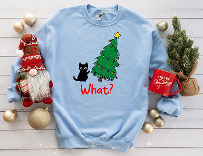 Cats Christmas Sweatshirt, Meowy Christmas Shirt, Cat Lovers Xmas Sweater, Merry Catmas crewneck, Cute Cat Womens Christmas Sweater gift - SBS T Shop