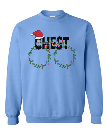 Chest and Nuts Christmas Couples Sweatshirt - SBS T Shop