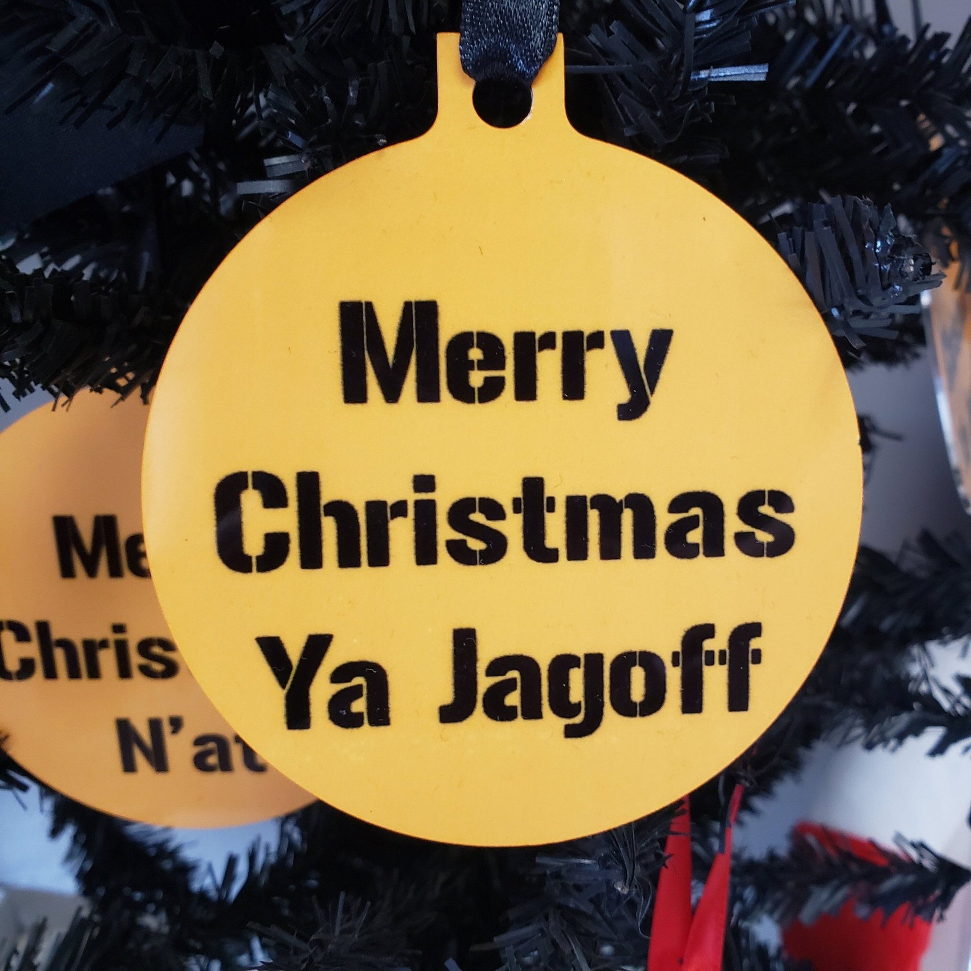 Christmas Oranment, Merry Christmas Ya Jagoff, Yinzer Christmas Yinz, N'at, Terrible Ornament, Pittsburghese Christmas Ornament Pittsburgh - SBS T Shop