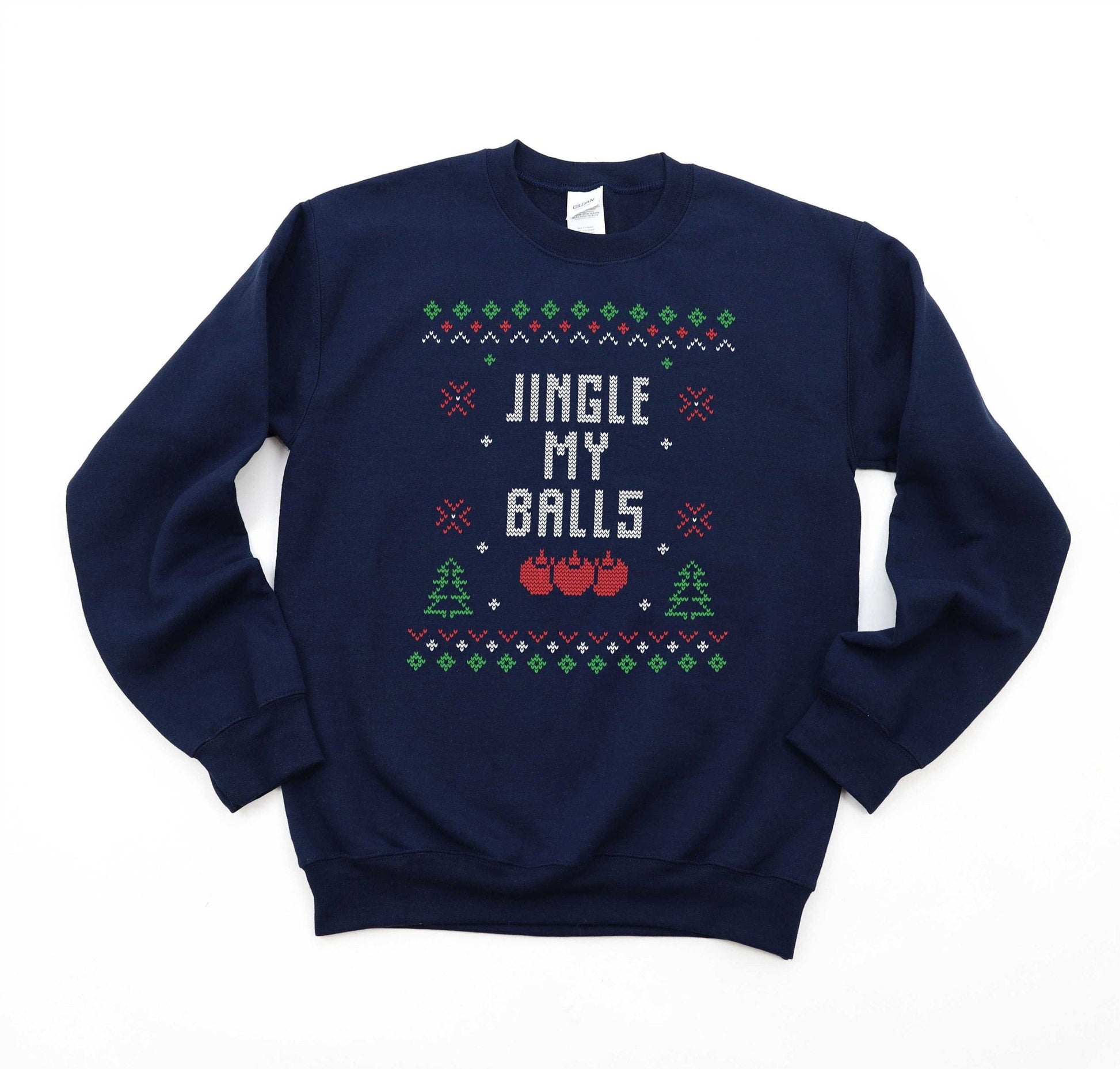 Christmas Sweater Sweatshirt Jingle my Balls Inappropriate Ugly christmas work party shirt for him, Funny Ugly Christmas Sweater for guys - SBS T Shop