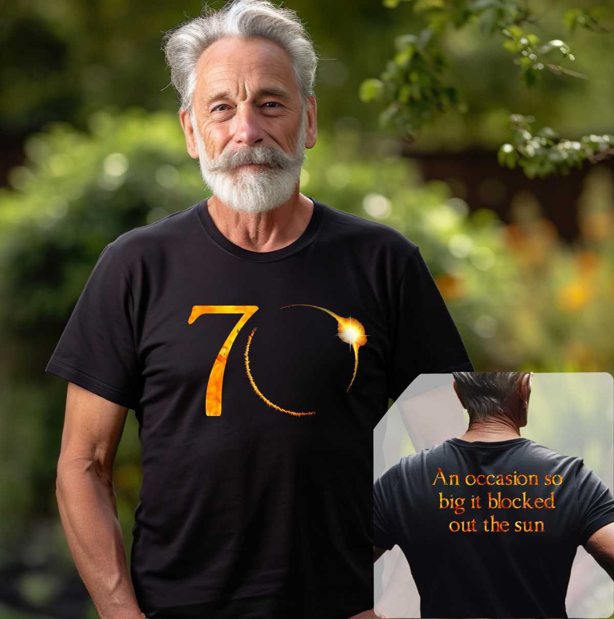 Custom Birthday Shirt, Solar Eclipse 2024 Black T Shirt Personalized age, eclipse of the sun, milestone birthday, 30th, 40th, 50th, 60th - SBS T Shop