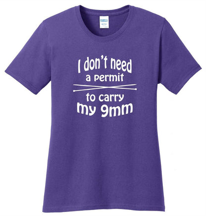 Funny Knitting T shirt, I don't need a permit to carry my 9mm - SBS T Shop