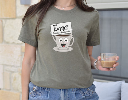 Funny Teacher Coffee Shirt, E=mc2 Energy = more coffee, Science Teacher, coffee lover, science geek, gift for girlfriend, math teacher - SBS T Shop