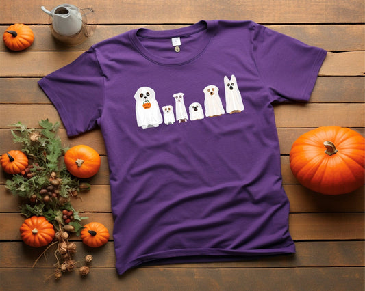 Halloween Dog Shirt, Halloween Gifts, Dog Pumpkin, Spooky Season tshirt, Halloween Fall apparel, Ghost Dog Halloween school party t-shirt - SBS T Shop