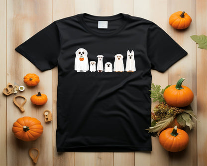 Halloween Dog Shirt, Halloween Gifts, Dog Pumpkin, Spooky Season tshirt, Halloween Fall apparel, Ghost Dog Halloween school party t-shirt - SBS T Shop