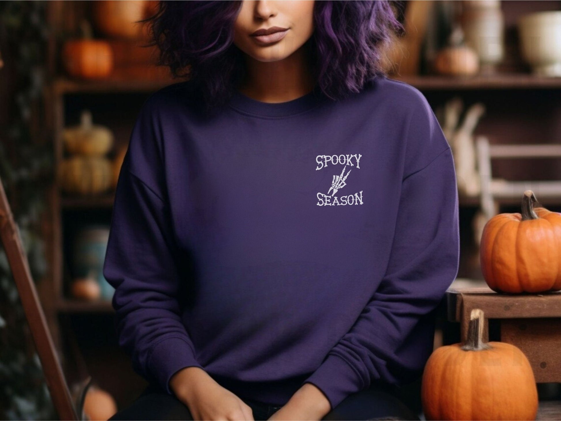 Halloween Shirt Vintage Halloween sweatshirt spooky season tshirt peace sign skeleton hand bones t shirt - SBS T Shop