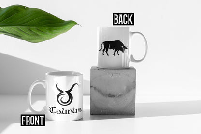 Horoscope Mug, Zodiac Sign gifts, Taurus coffee mug, astrology, rising stubbon taurus, earth sign venus, April Birthday, May Birthday - SBS T Shop