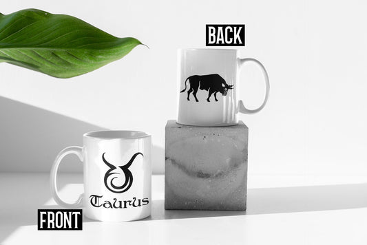 Horoscope Mug, Zodiac Sign gifts, Taurus coffee mug, astrology, rising stubbon taurus, earth sign venus, April Birthday, May Birthday - SBS T Shop