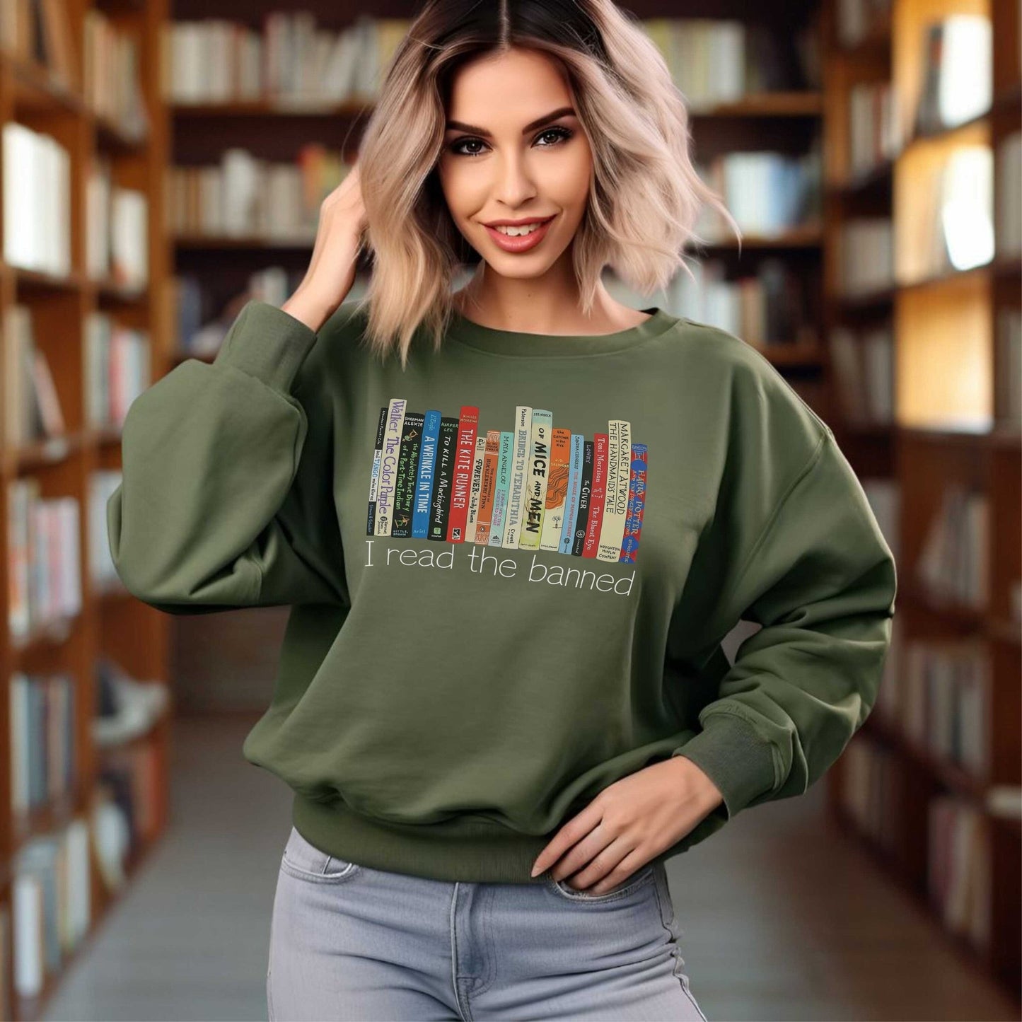 I read banned books crewneck Sweatshirt, sweater - SBS T Shop