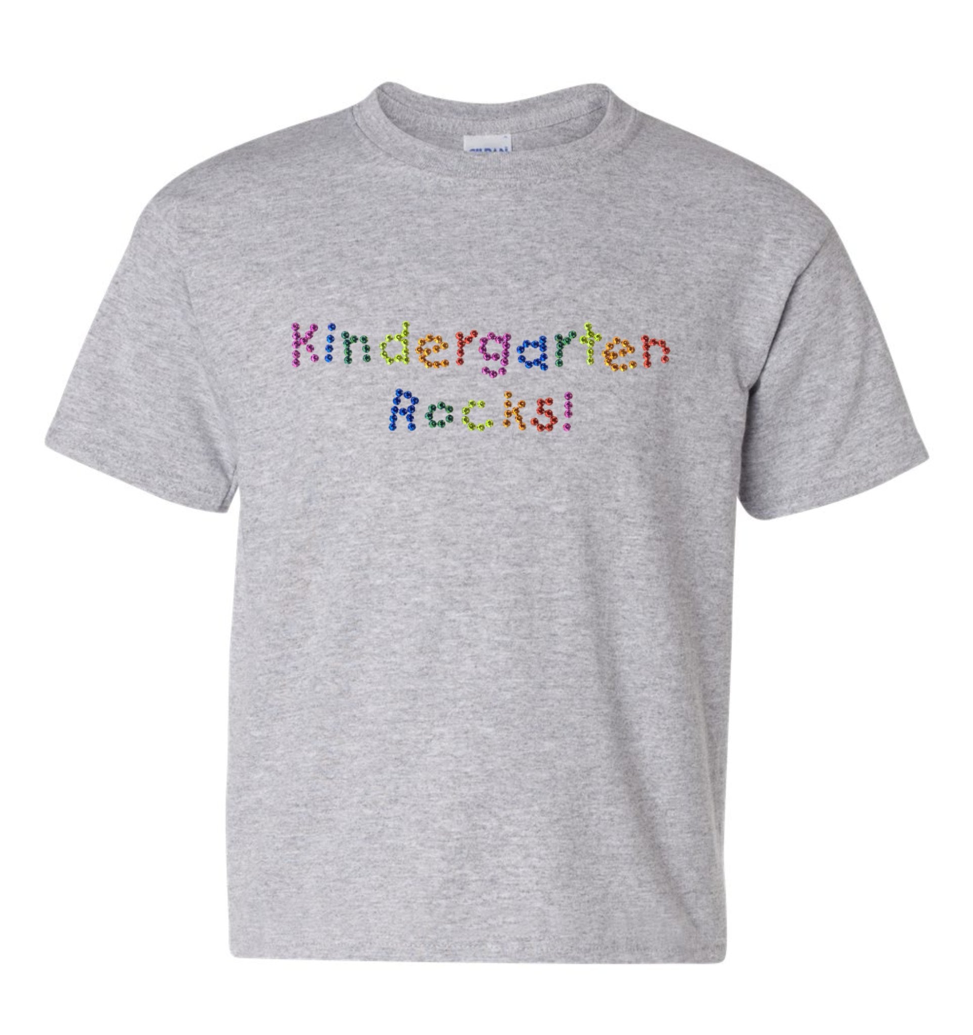 KINDERGARTEN ROCKS Rhinestud T shirt - SBS T Shop