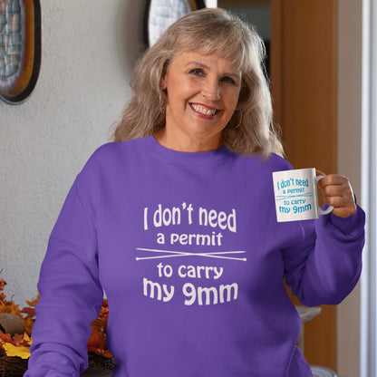 Knitting sweatshirt, Grandma Sweater I don't need a permit to carry my 9mm shirt, Knit humor gift for her hard to buy for present - SBS T Shop