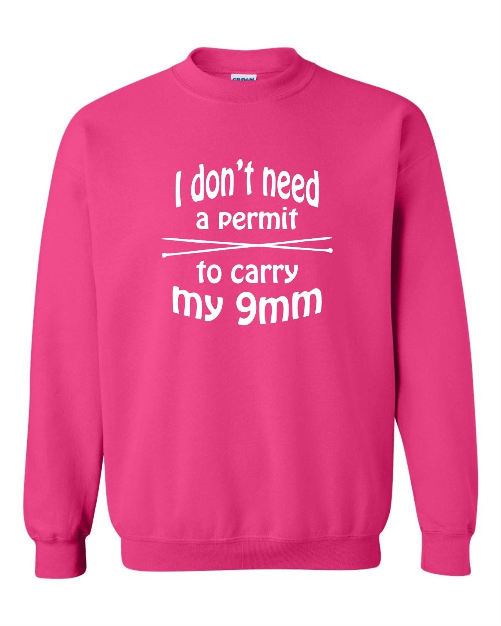Knitting sweatshirt, Grandma Sweater I don't need a permit to carry my 9mm shirt, Knit humor gift for her hard to buy for present - SBS T Shop