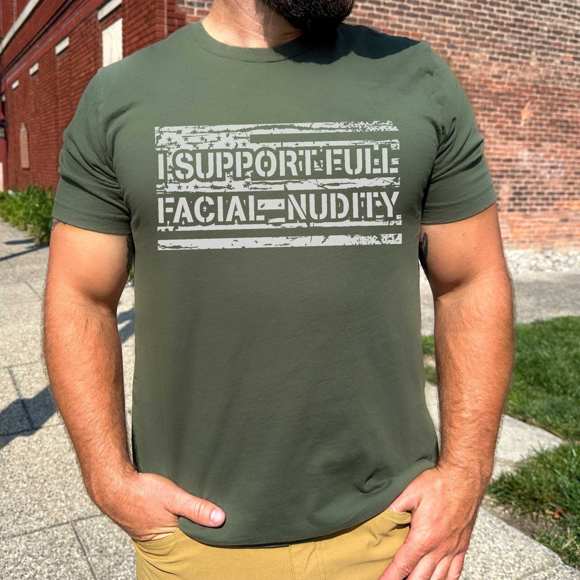 Mask Shirt, Conspirary shirt, I support Full Facial Nudity t shirt funny tshirt trucker tee dad shirt t-shirt boyfriend husband gift - SBS T Shop
