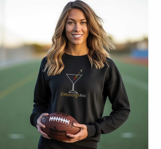 Pittsburgh Football Rhinestone Martini shirt, Pittsburgh Tini Rhinestone Ladies T shirt - SBS T Shop