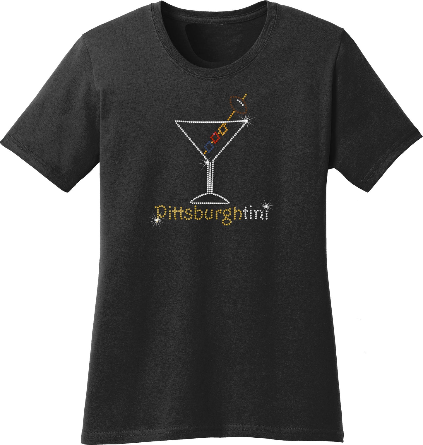 Pittsburgh Tini Rhinestone Ladies T shirt - SBS T Shop