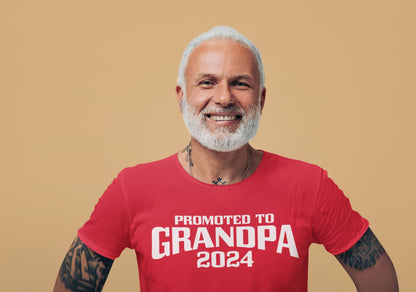 Promoted to Grandpa 2024 Shirt, New Grandpa, Fathers Day, Birthday, Christmas, Pregnancy Announcement gift, Soon to be Pappy, 1st Time Grand - SBS T Shop