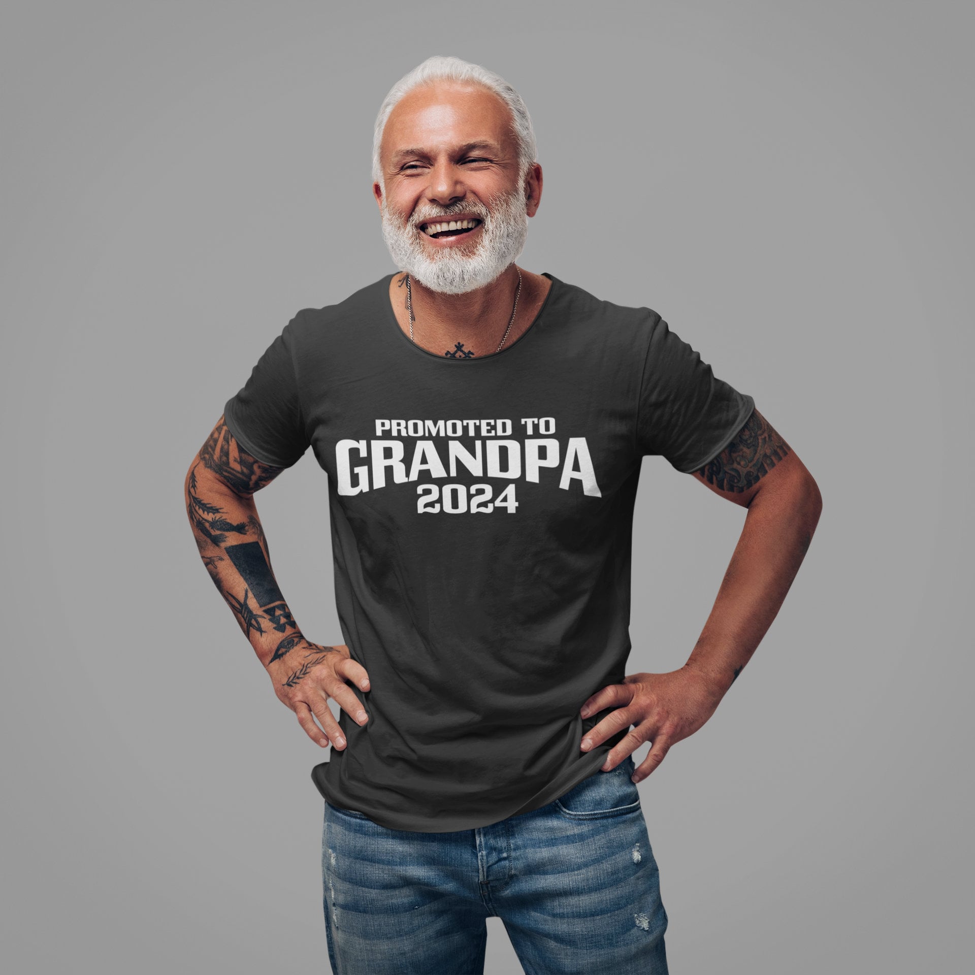 Promoted to Grandpa 2024 Shirt, New Grandpa, Fathers Day, Birthday, Christmas, Pregnancy Announcement gift, Soon to be Pappy, 1st Time Grand - SBS T Shop