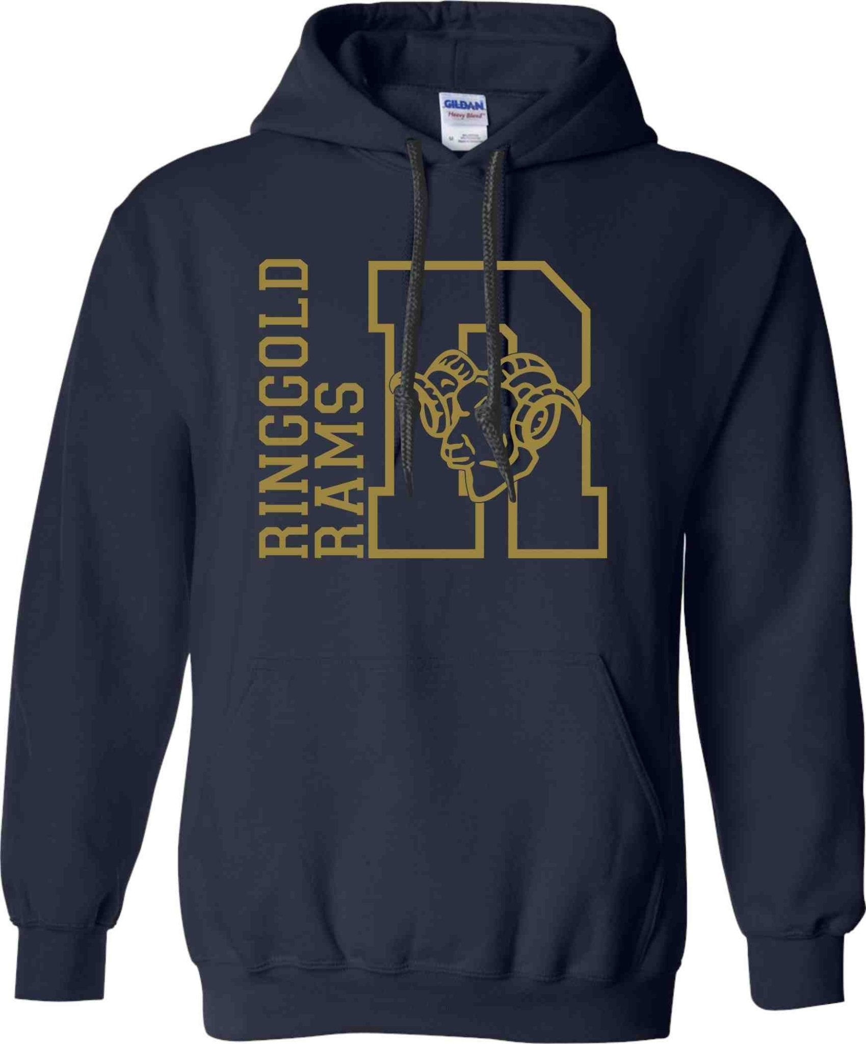 Ringgold Rams Pull Over Hoodie Hooded Sweatshirt Ringgold Elementary
