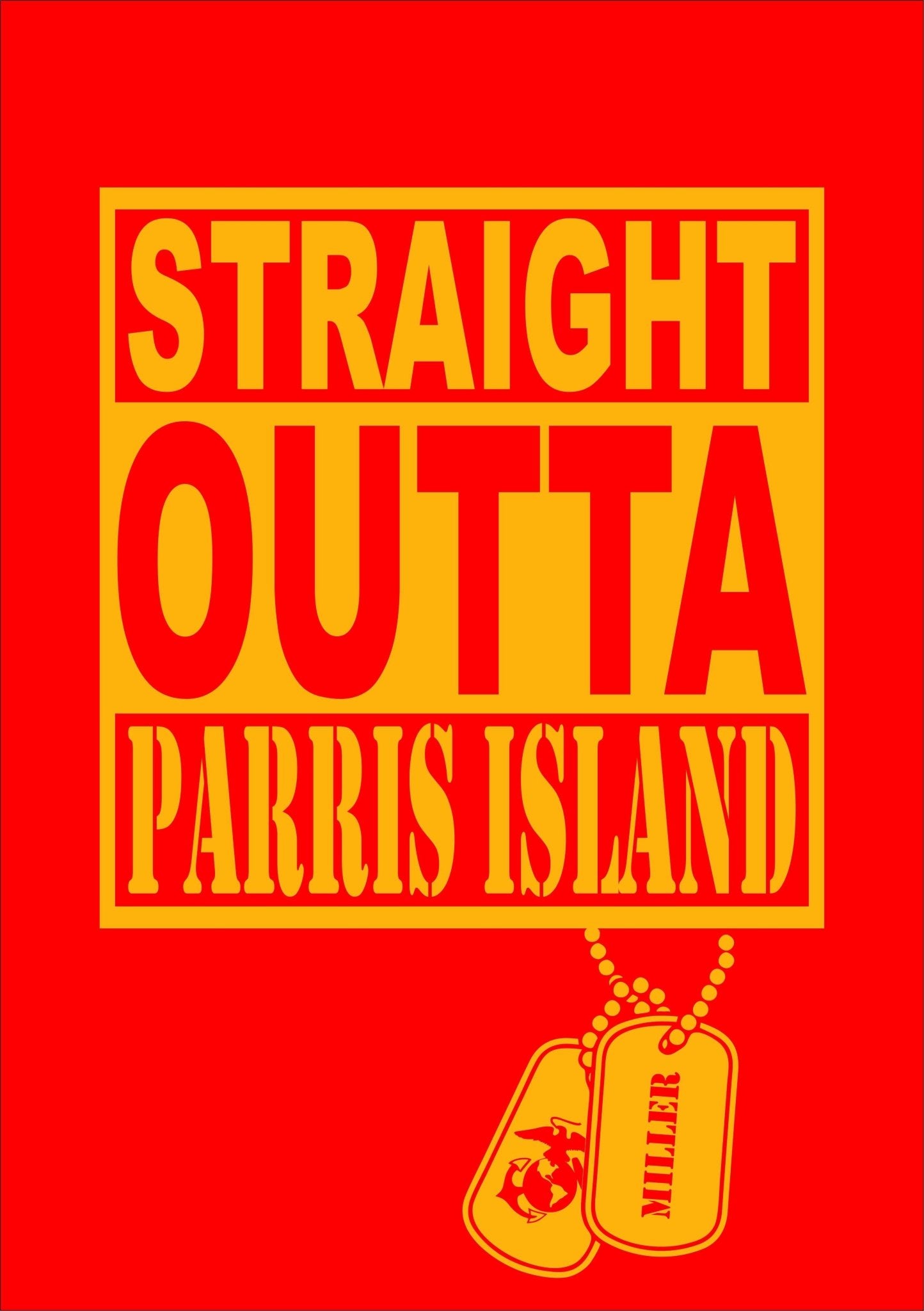 Straight Outta Parris Island USMC Marine Graduation T Shirt - SBS T Shop