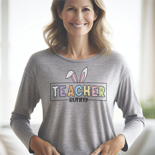 Teacher Bunny T Shirt or Long Sleeve T - Both Men's and Ladies' Options - SBS T Shop
