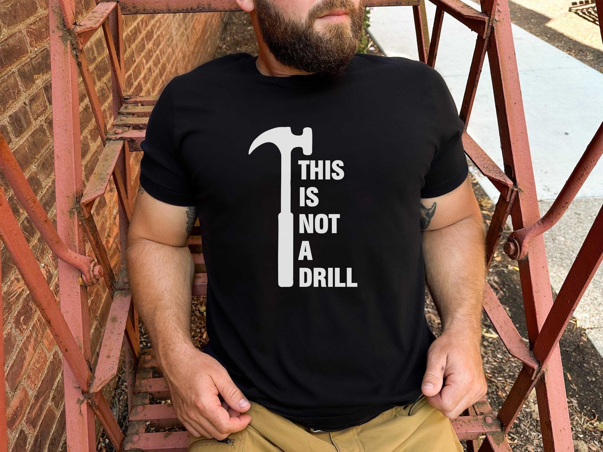 This Is Not A Drill Shirt, Dad Joke Shirt, Fathers Day Shirt, birthday gift for Dad, Handyman Shirt, Humor Carpenter Tee, plus size - SBS T Shop