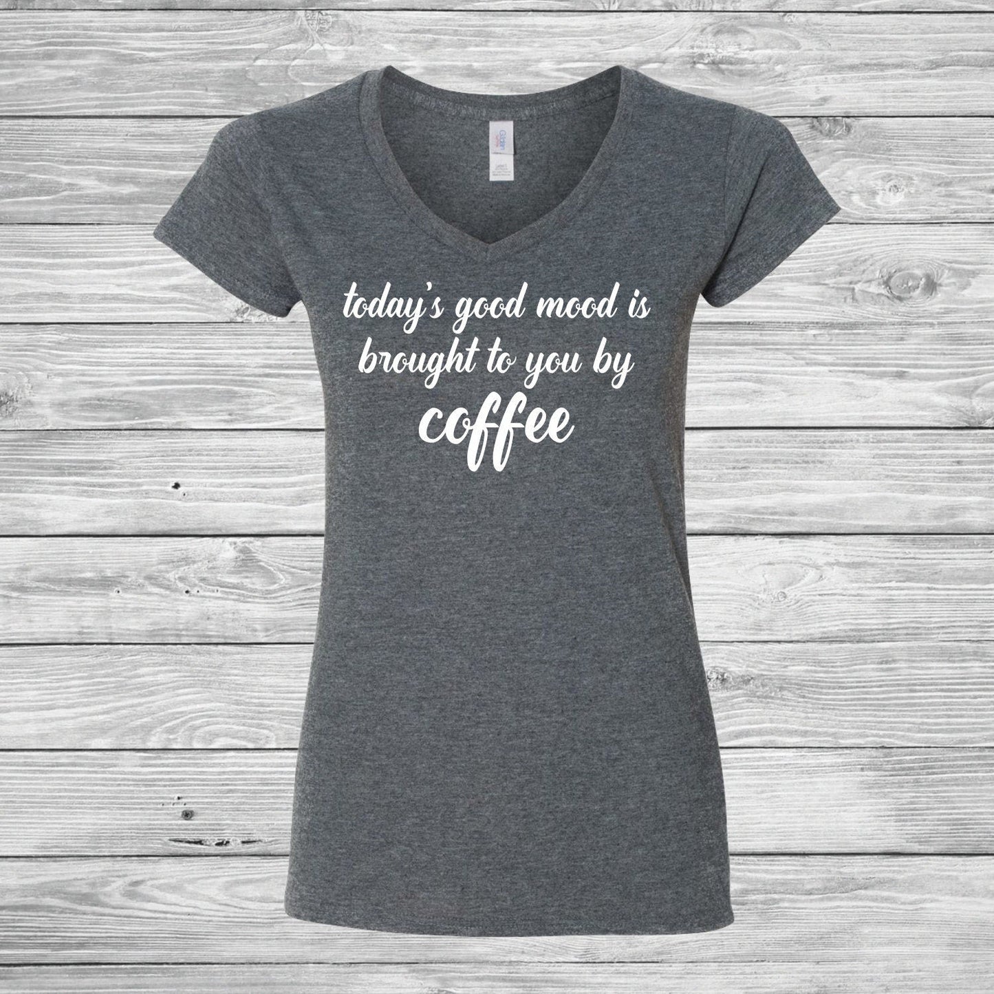 Today's good mood is brought to you by COFFEE Ladies V Neck T - SBS T Shop