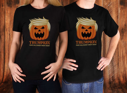 Trump Halloween Shirt, Trump 2024 t-shirt, Trumpkin tshirt Conservative tshirt make halloween great again plus size husband gift for her - SBS T Shop