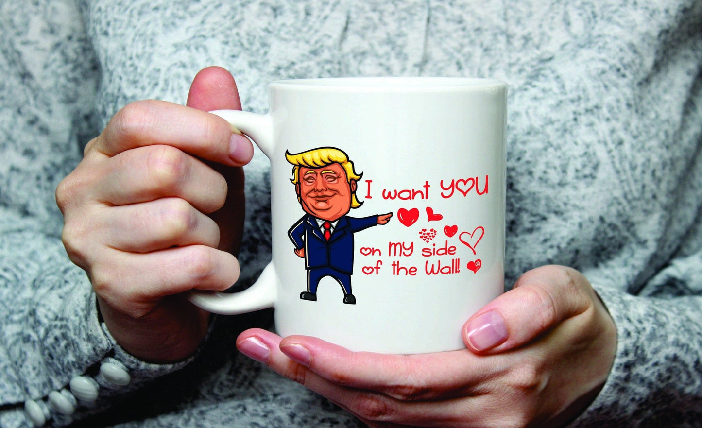 Trump Valentine's Day Mug, I want you on my side of the wall - SBS T Shop