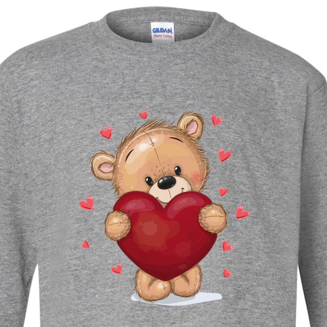 Valentine Heart Teddy Bear Long Sleeve T Shirt (Infant, Toddler, or Youth) - SBS T Shop