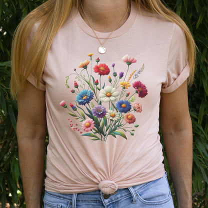 Wildflower Shirt, Flowers shirt, floral botanical plant, gift for mom, girlfriend, nature lover shirt, wild flowers tee, mothers day present - SBS T Shop